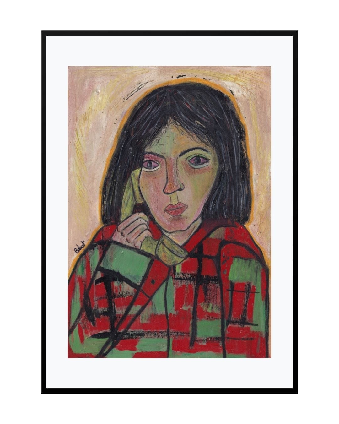 Posters, Prints, & Visual Artwork Girl on the Phone Print - The Wait
